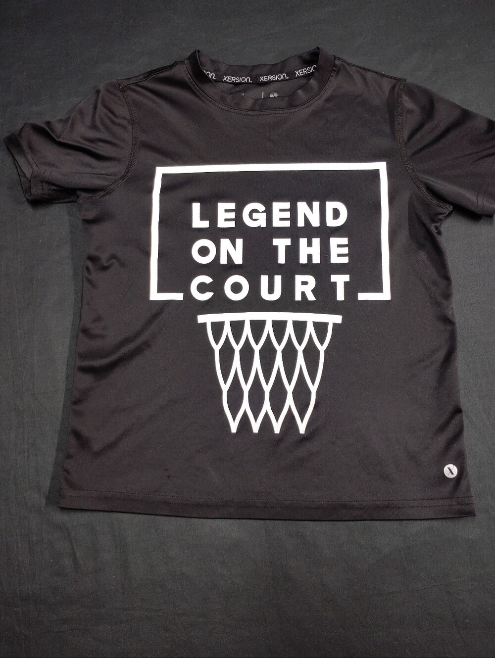 Xersion Black Tee with White 'Legend on the Court' Graphic
